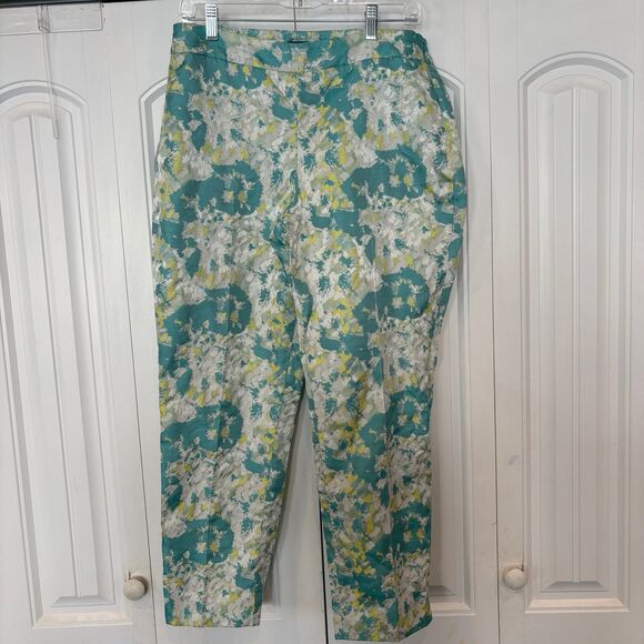 Talbots Teal And‎ Yellow Heritage Dress Pants Size 10 - Picture 1 of 8